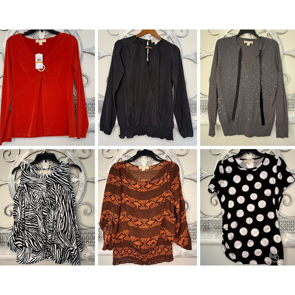 Bundle Lot of 7 Michael Kors Blouses Sizes Small Med and Large NWT EUC Business